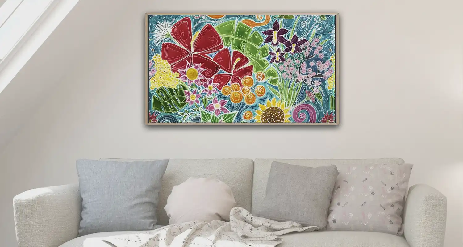 luwa quadro flores coloridas