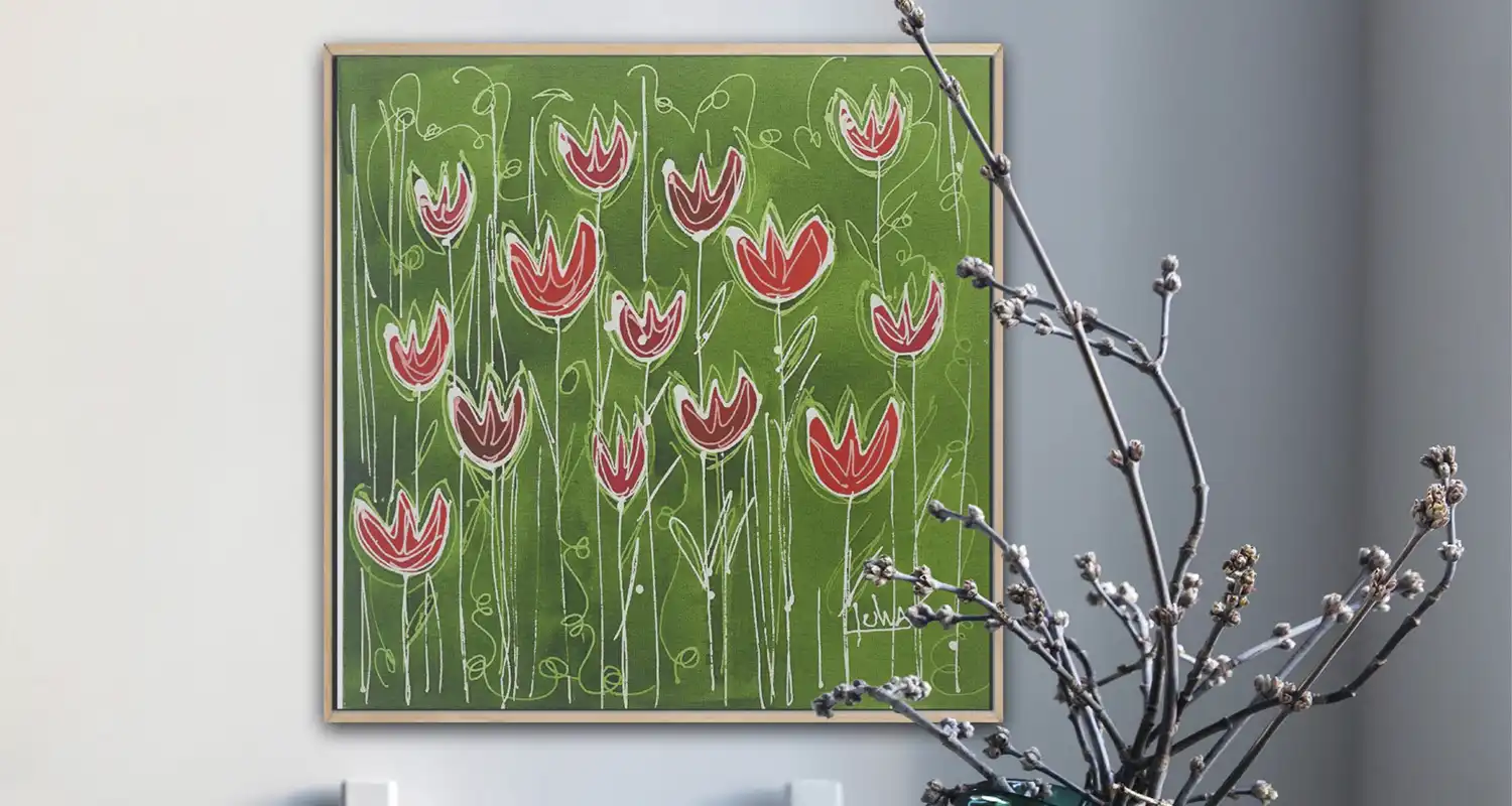 luwa quadro flores vermelhas